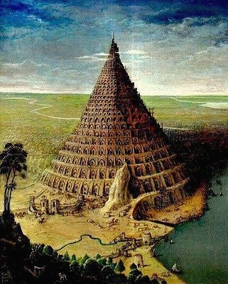 Pintura de cómo pudo haber sido la torre de Babel.