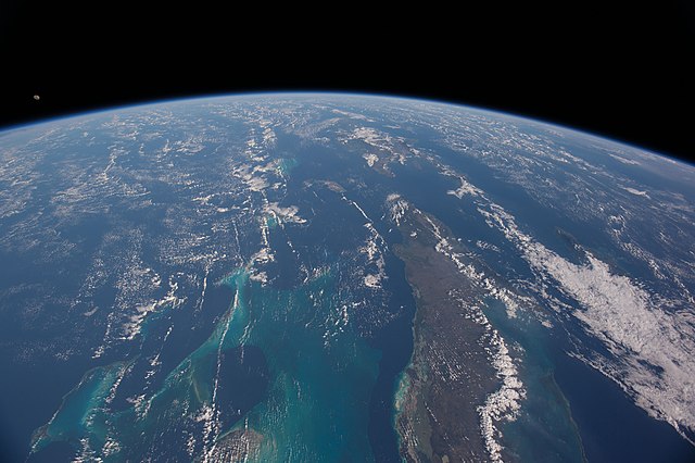 Vista de parte del círculo de la tierra desde el espacio, tomada desde ISS